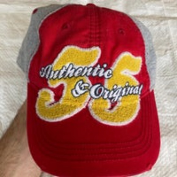 Disney Parks Authentic & Original 55 Baseball Cap Hat Vintage 928 Red Gray EUC - Picture 7 of 8